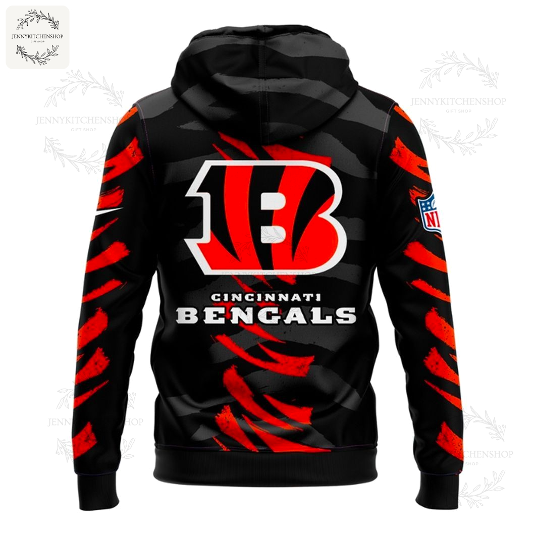 Cincinnati Bengals Tiger Stripe Hoodie 2025 Fan Gear Pullover