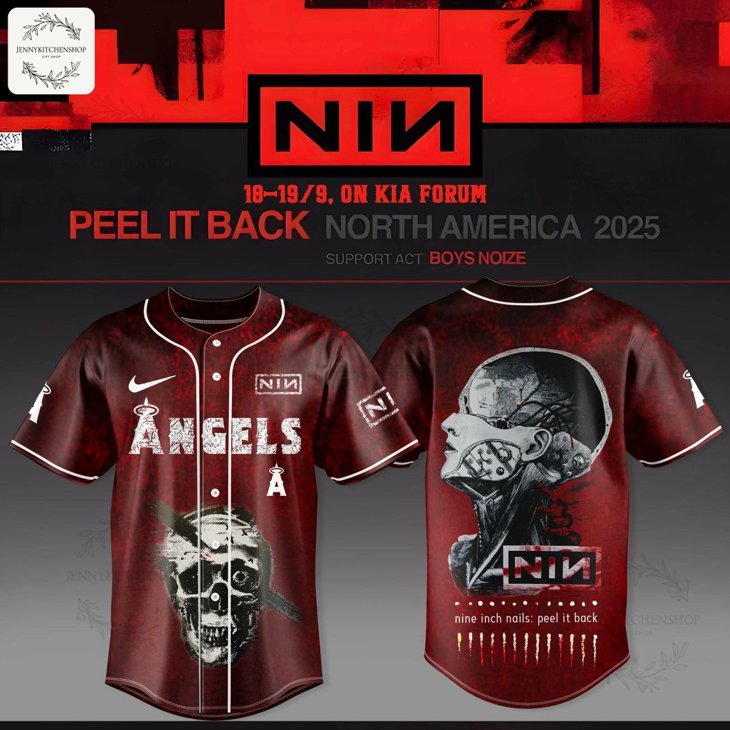 Los Angeles Angels X Nine Inch Nails Peel It Back Tour 2025 Baseball Jersey