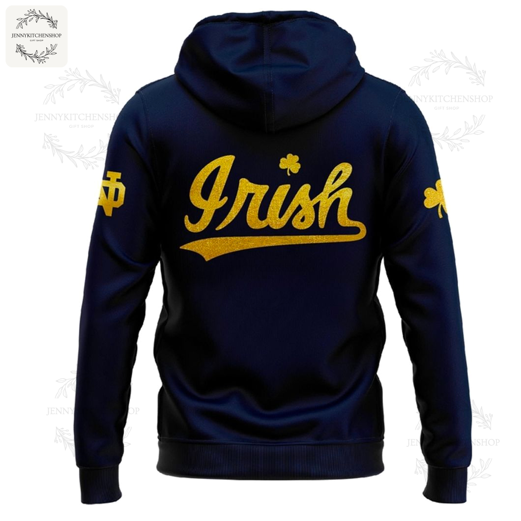 Notre Dame Fighting Irish Navy Hoodie New Football Leprechaun Collection 2025
