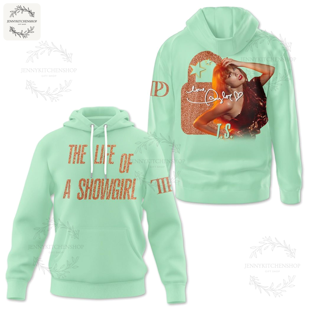 The Life Of A Showgirl Love Taylor Swift 2025 Green T-Shirt