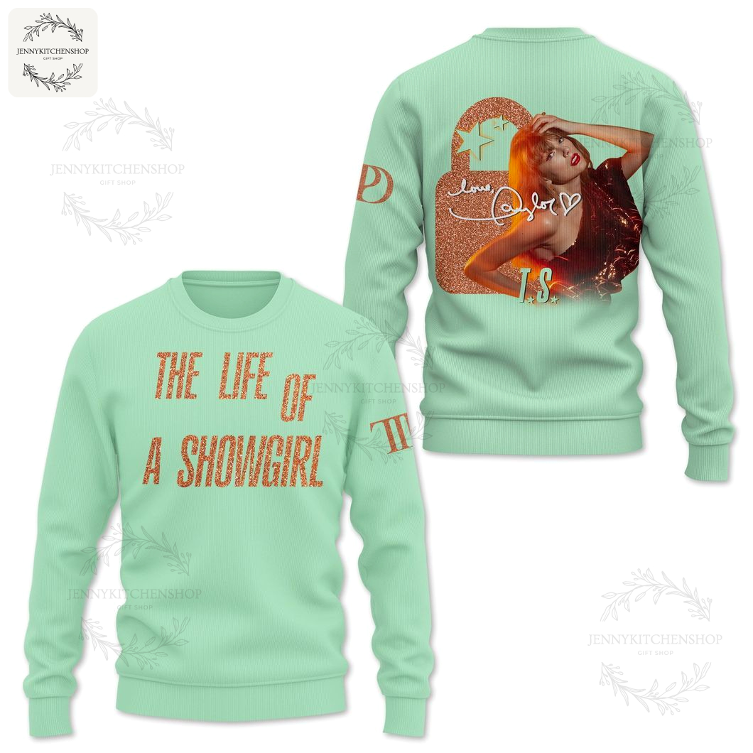 The Life Of A Showgirl Love Taylor Swift 2025 Green T-Shirt