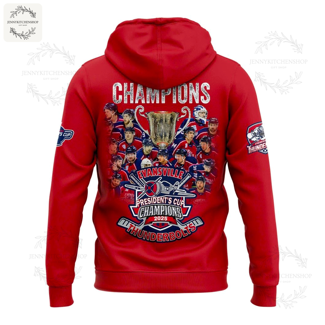 Evansville Thunderbolts Champions 2025 Hot Hoodie