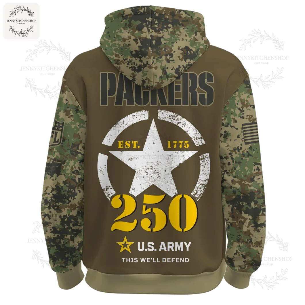 Green Bay Packers GB-Army 250th Birthday Hoodie Limited Edions