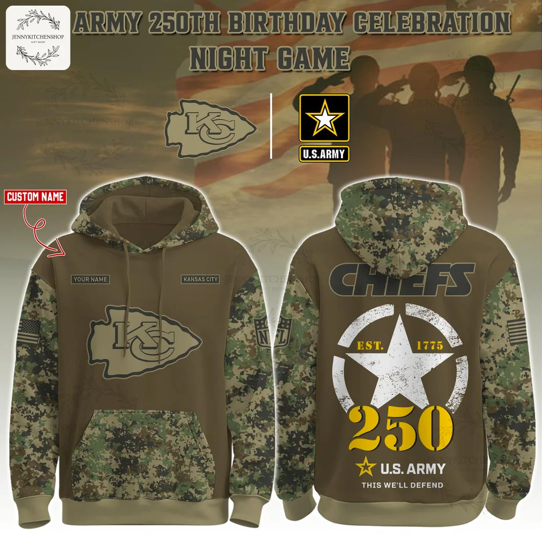 Kansas City Chiefs Army 250th Birthday Limited Editions Hoodie