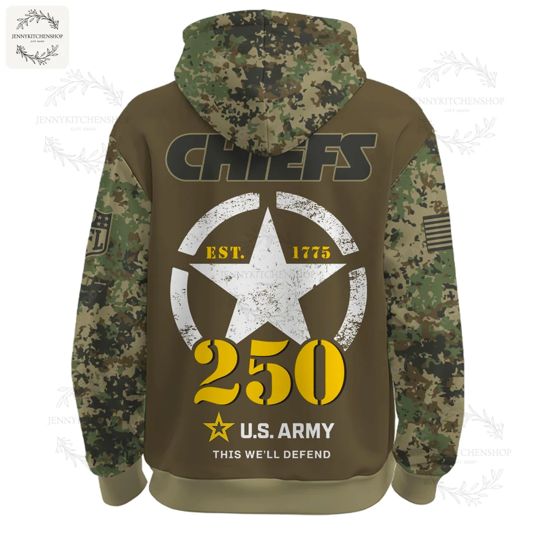 Kansas City Chiefs Army 250th Birthday Limited Editions Hoodie