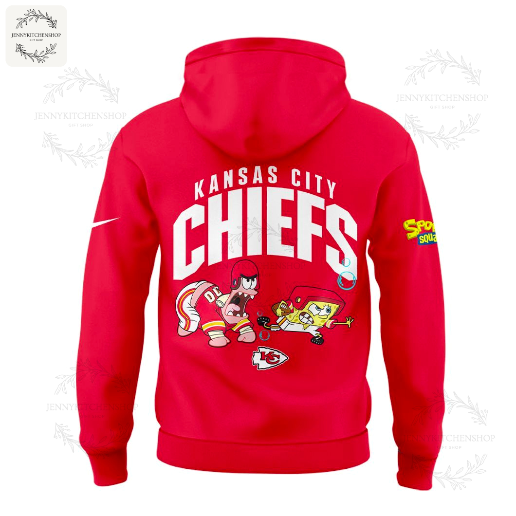 Kansas City Chiefs X SpongeBob Art Design Red Hoodie