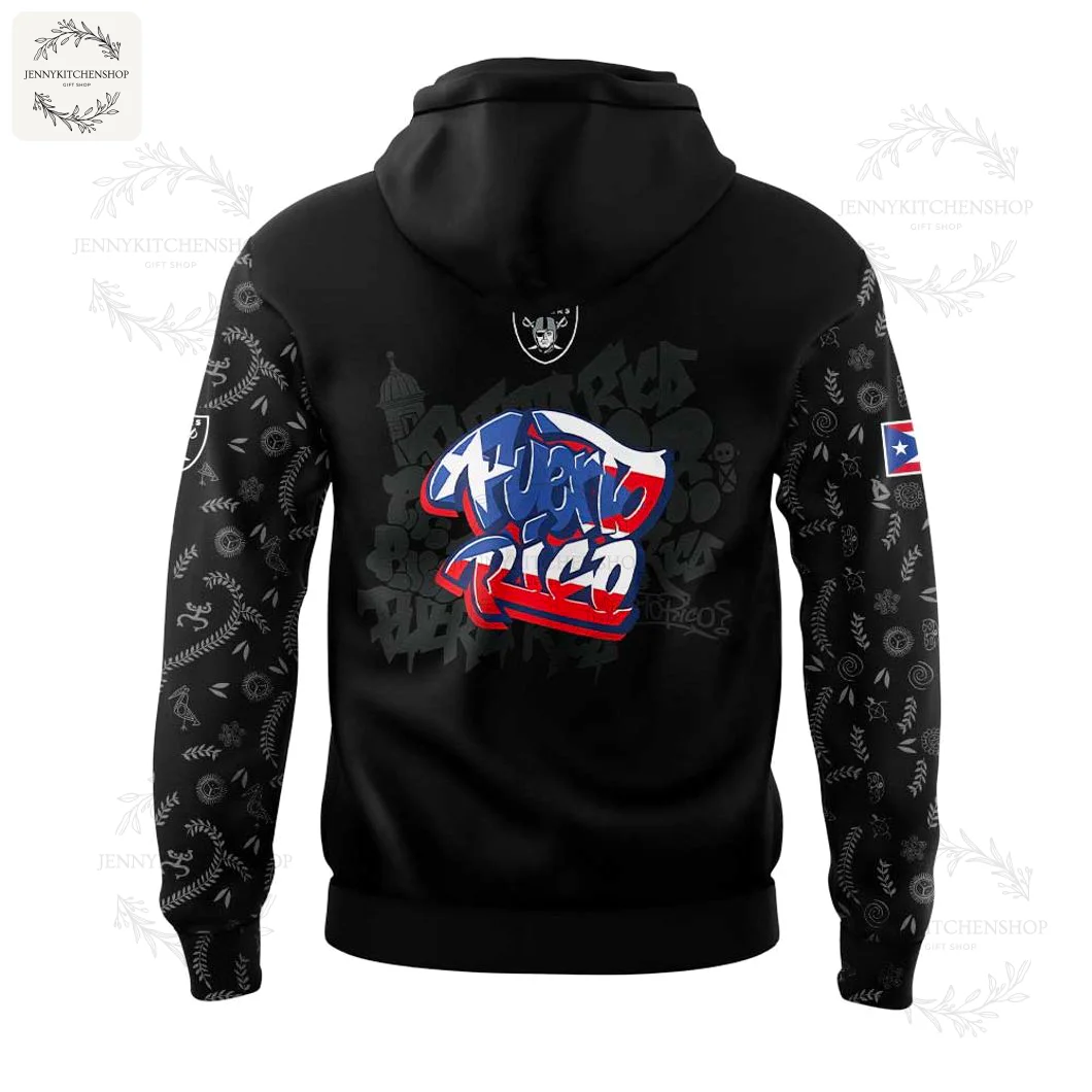 Las Vegas Raiders Puerto Rican Heritage Black Hoodie