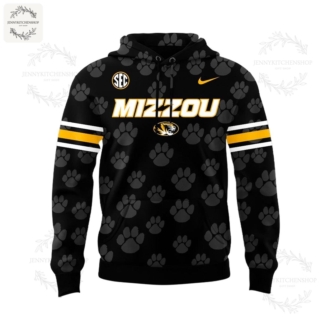 New Mizzou Uniform Hoodie: SEC Wordmark & Paw Prints - Shop Today!