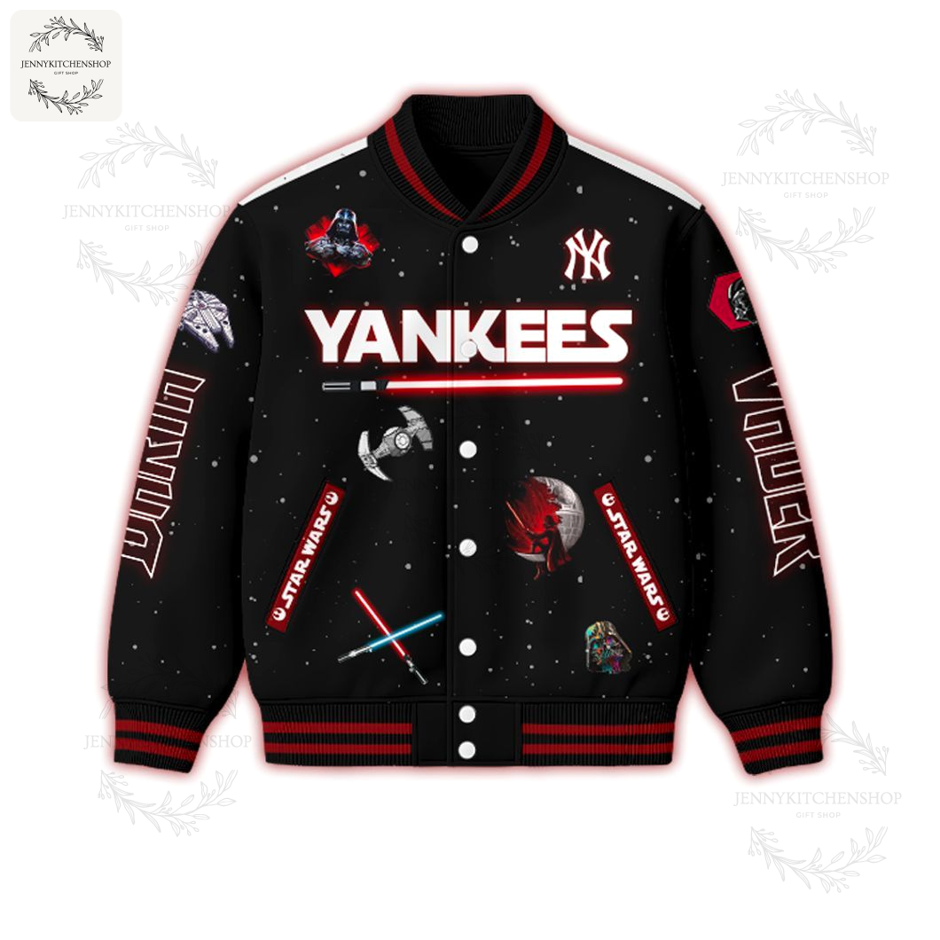 NY Yankees x Dark Side Galactic New Baseball Jacket