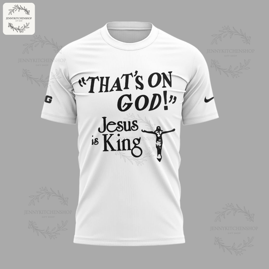 Official Iowa Hawkeyes "Jesus Is King" White T-Shirt - Unique Faith & Team Design.