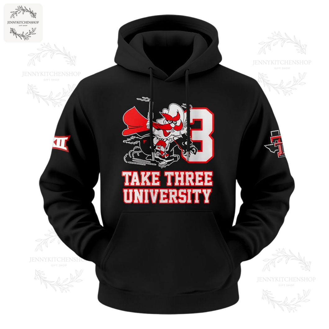 Premium Texas Tech Red Raiders Take Three Hoodie - Comfort & Iconic Fan Style