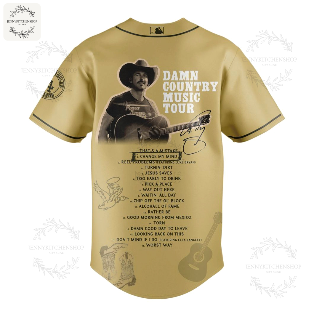 Riley Green x Dodgers Damn Country Music Tour 2025 Jersey