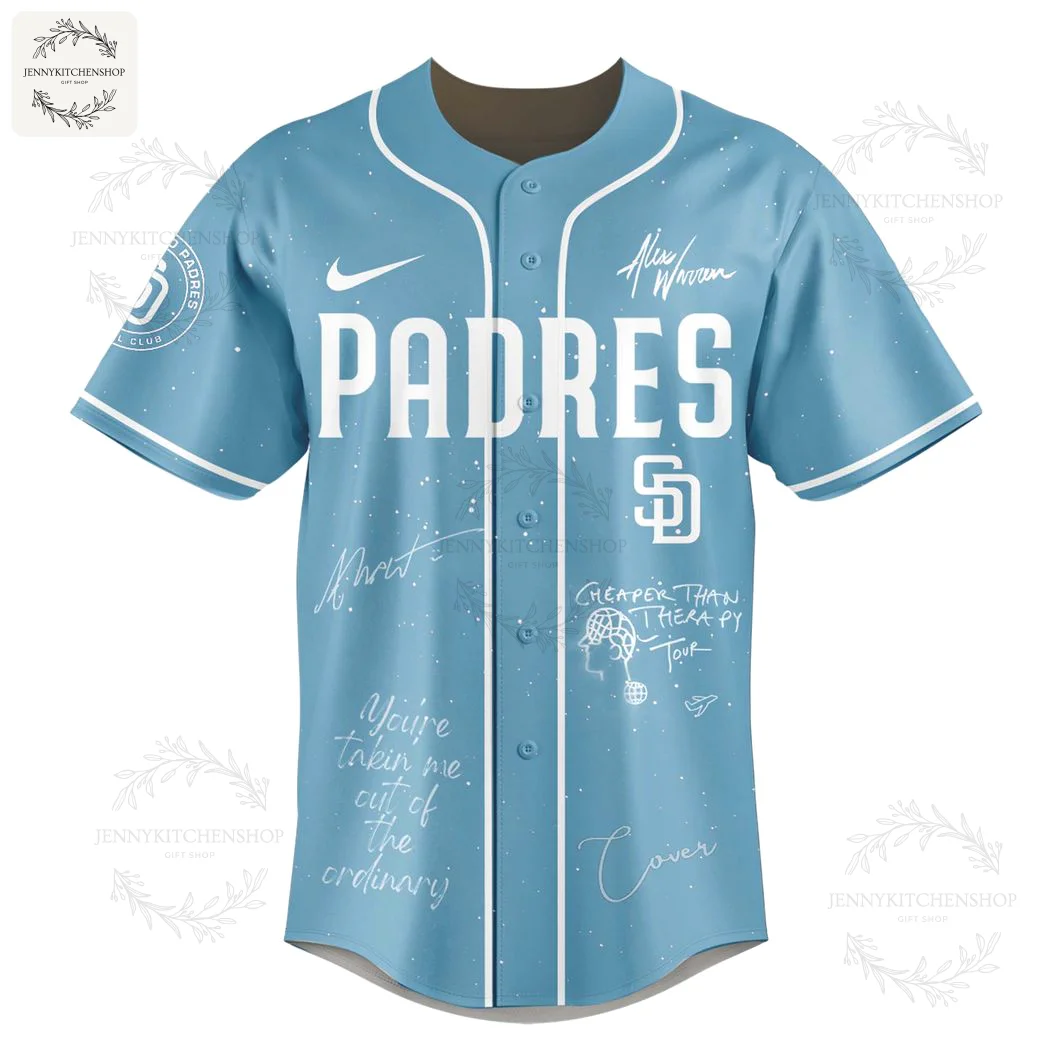 San Diego Padres x Alex Warren Cheaper Than Therapa Tour 2025 Jersey