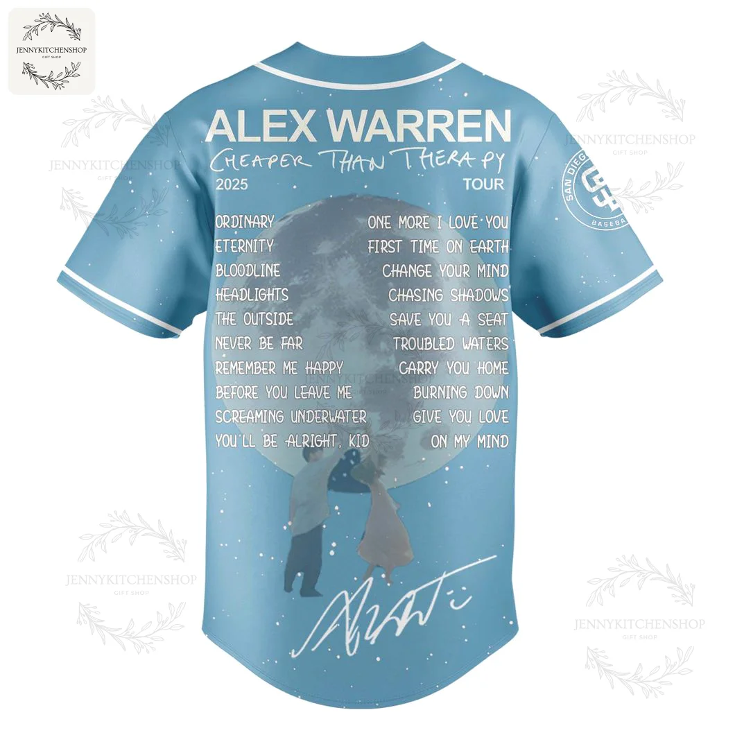 San Diego Padres x Alex Warren Cheaper Than Therapa Tour 2025 Jersey