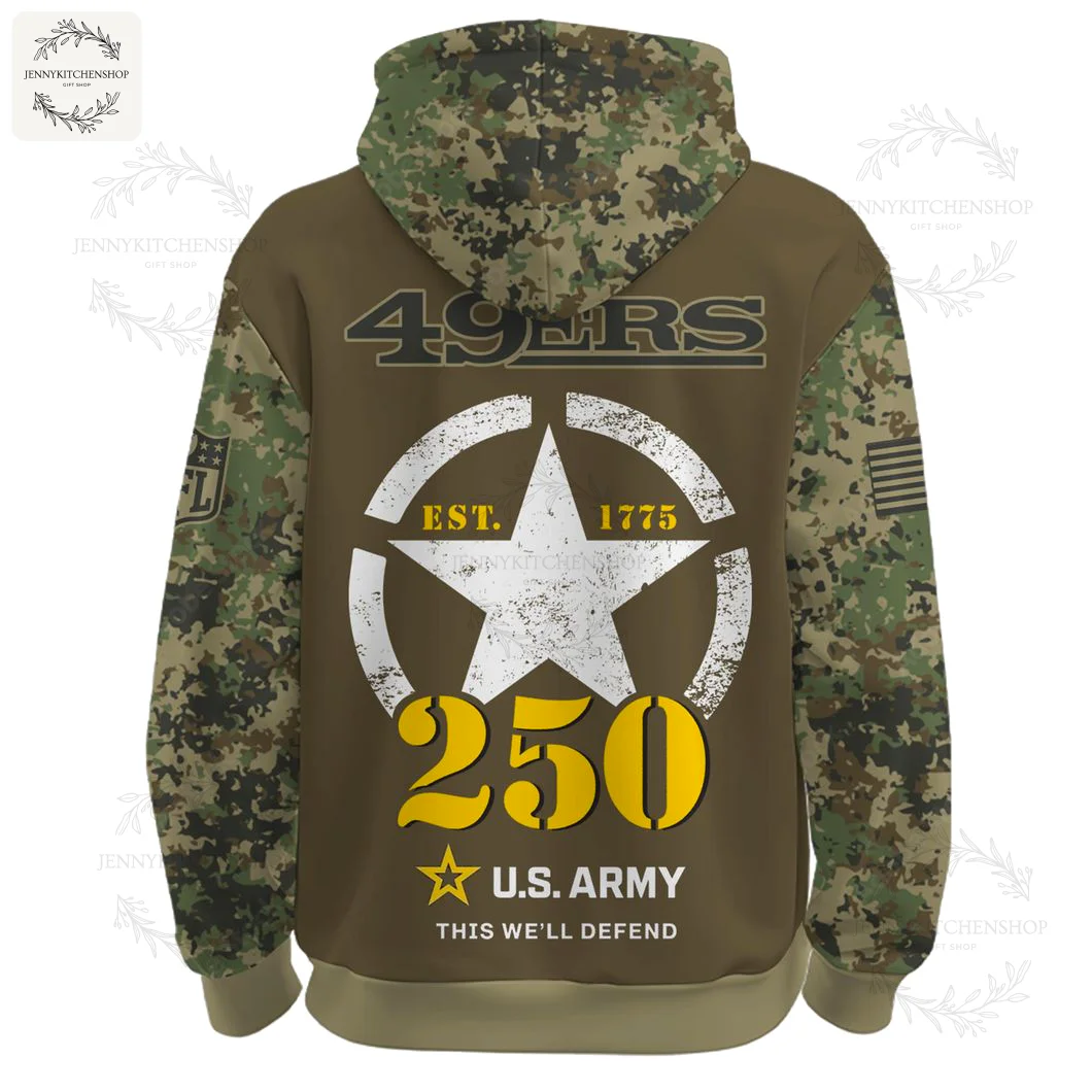 San Francisco 49ers Army 250th Birthday Limited Editions Hoodie
