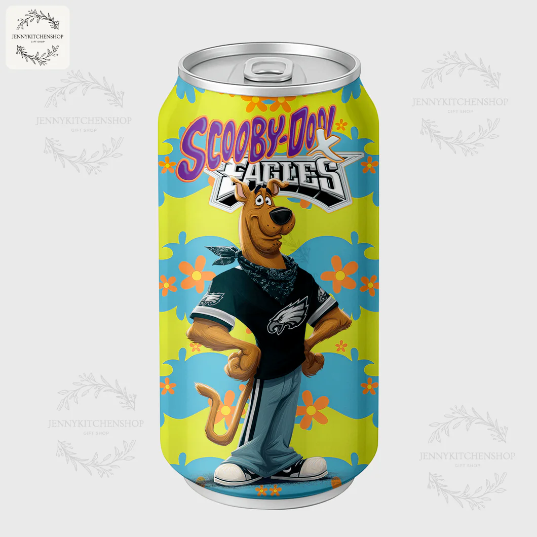 Alternate view of the Scooby-Doo Philadelphia Eagles Coca Tumbler, with Scooby posing confidently with his hands on his hips.