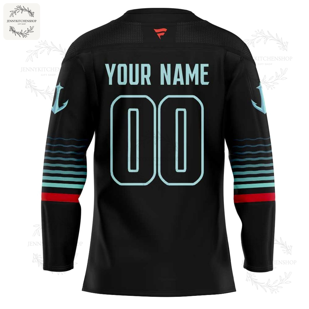 Seattle Kraken Grow In Dark Awakes Custom Black Hockey Jersey