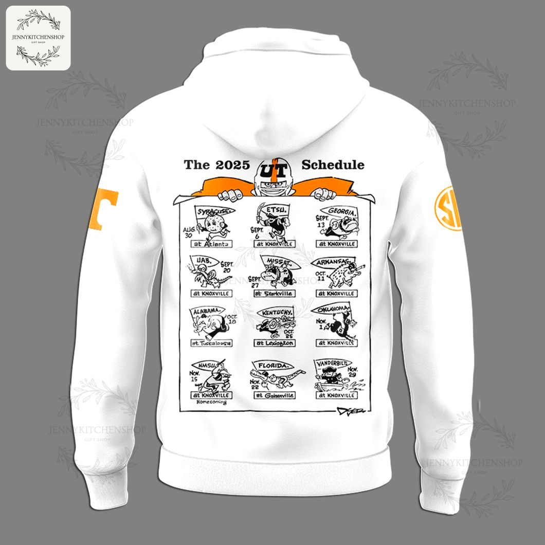 Tennessee Volunteers 2025 Schedule Hoodie - Stay Warm & Ready for Football!