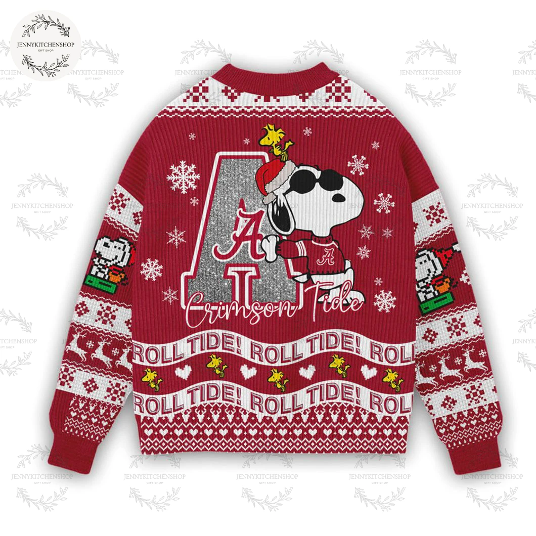 Alabama Crimson Tide Snoopy Roll Tide Christmas Sweater
