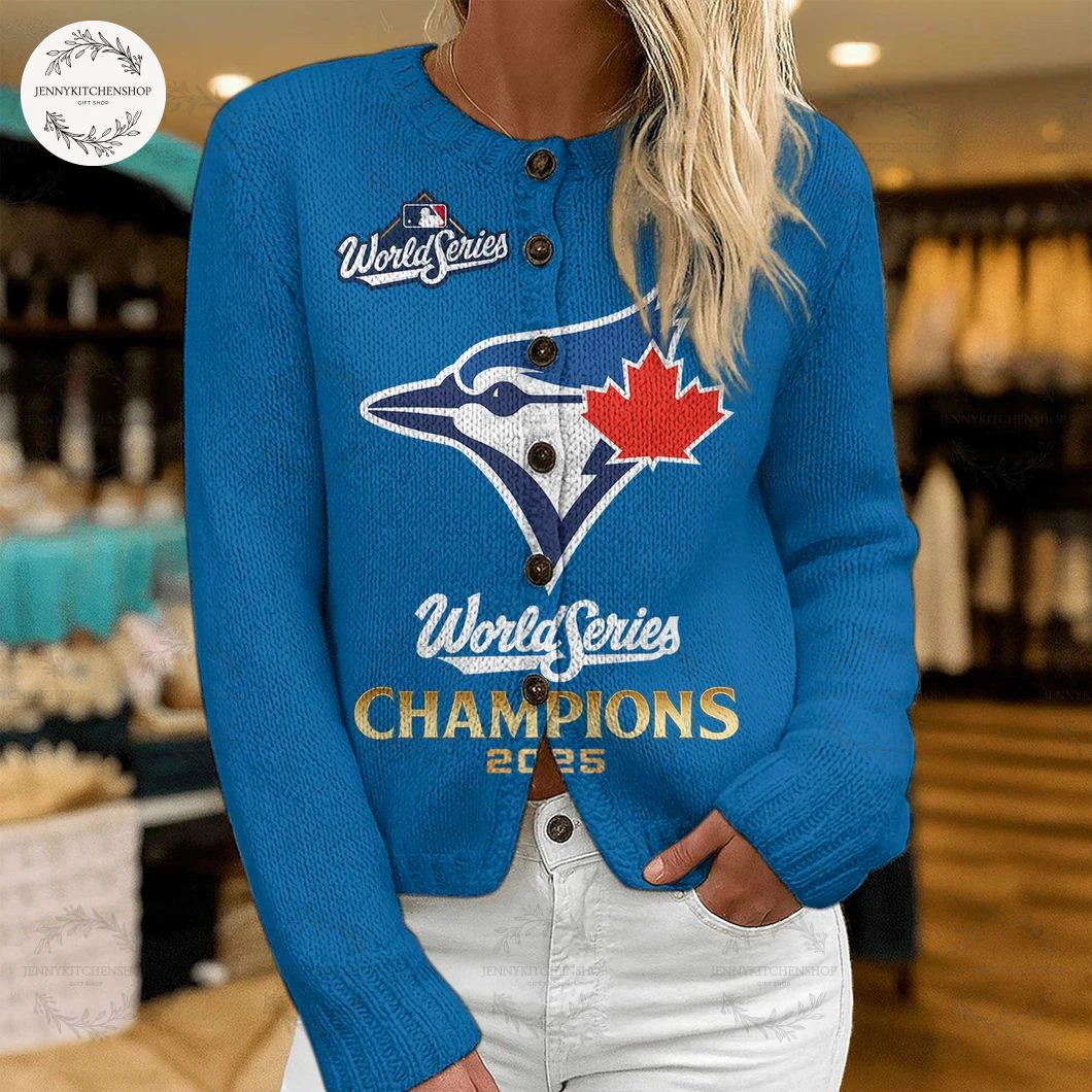 Blue Jays 2025 Champions World Series For Fans Cardigan Sweater