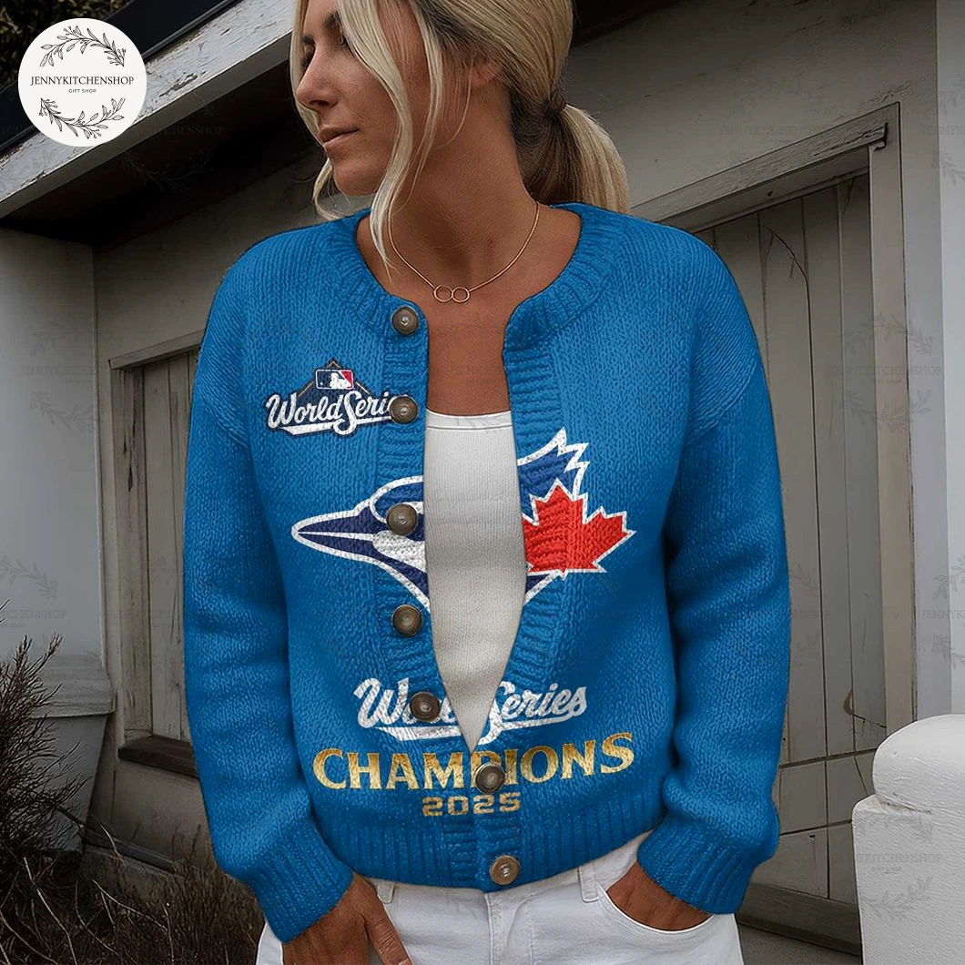 Blue Jays 2025 Champions World Series For Fans Cardigan Sweater