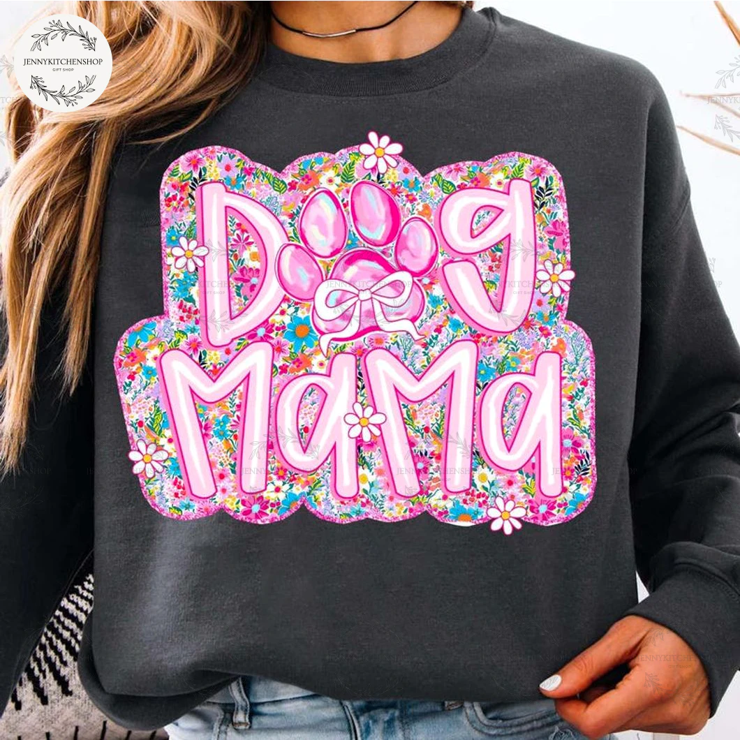 Dog Mama Mom Flower T-Shirt