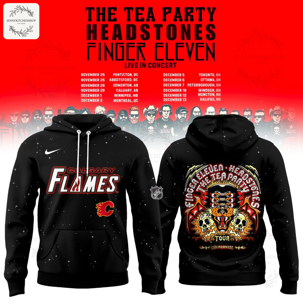 Edmonton Oilers x The Tea Party Live in Concert 2025 Limited Black Hoodie