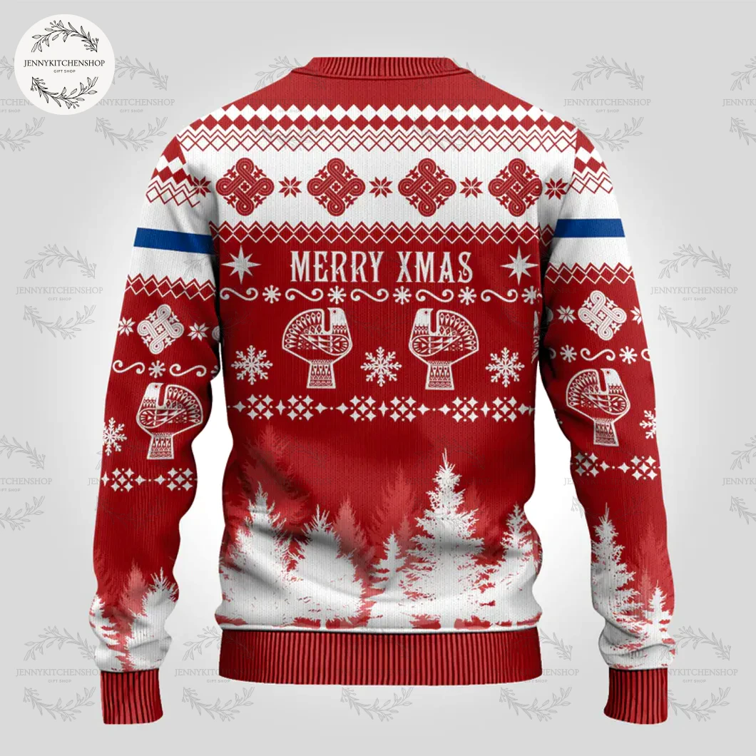 Finland Christmas Hannunvaakuna Tattoo Ugly Christmas Sweater