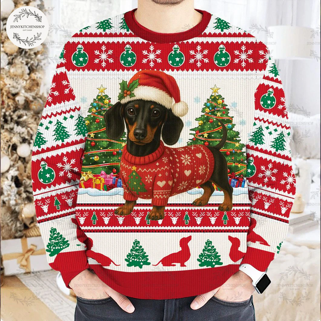 Funny Dachshund Merry Christmas Sweater