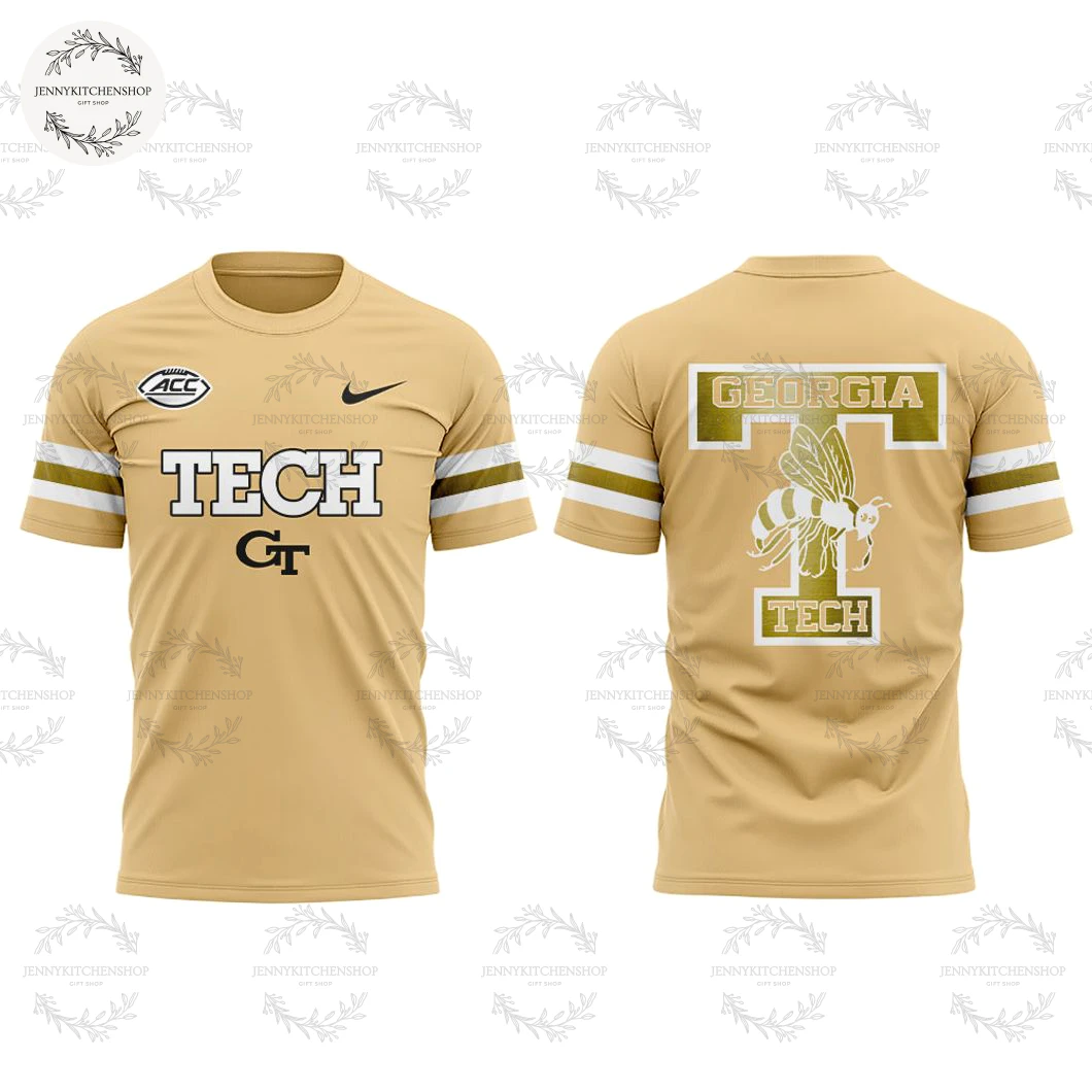 Georgia Tech Football Sting Em Gold Uniform 2025 T-Shirt