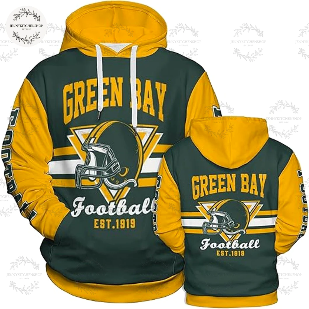 Green Bay Packer Vintage EST 1919 Hoodie Zip Hoodie Sweatshirt