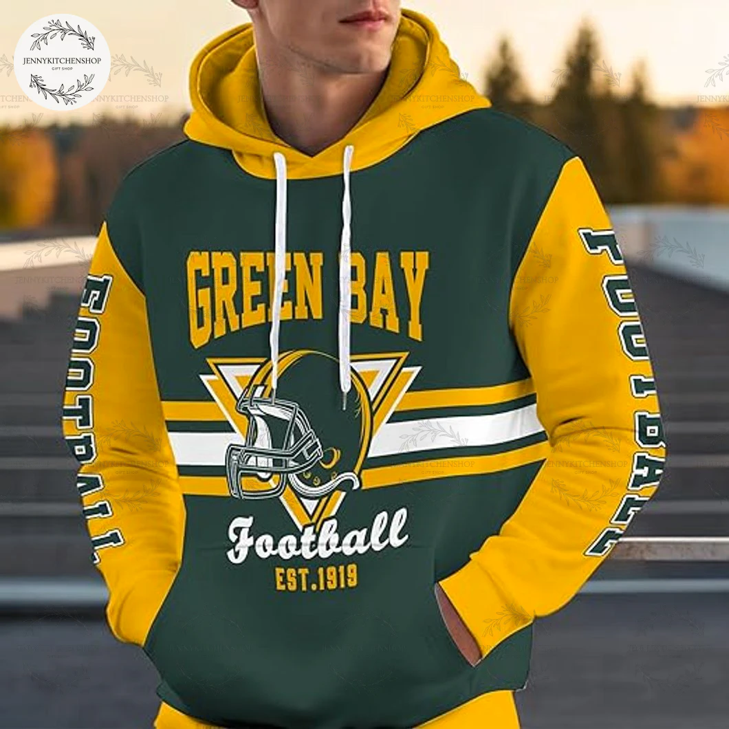 Green Bay Packer Vintage EST 1919 Hoodie Zip Hoodie Sweatshirt