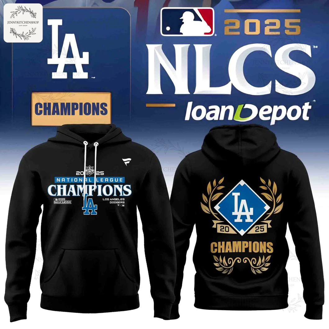 Los Angeles Dodgers 2025 National League Champions Black Shirt
