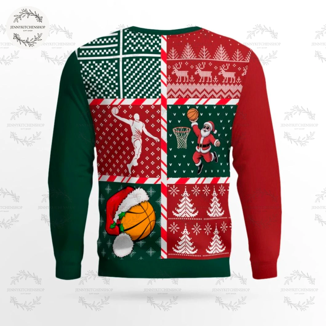 Men Merry Swishmas Basketball Ugly Sweater