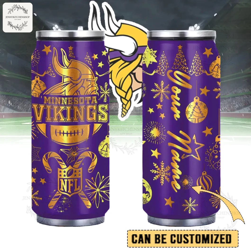 Minnesota Vikings x Christmas Can Shaped Tumbler