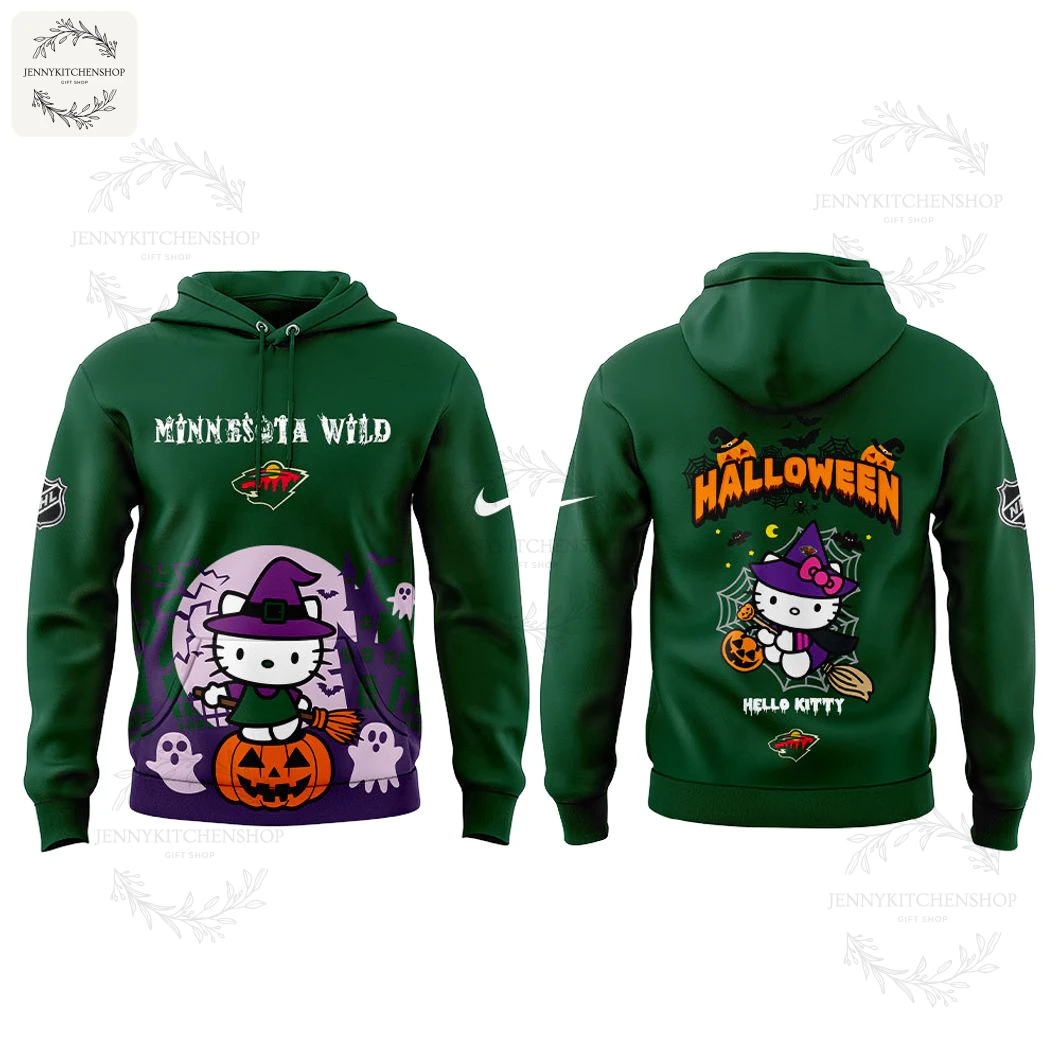 Minnesota Wild x Hello Kitty Happy Halloween 2025 Limited Hoodie