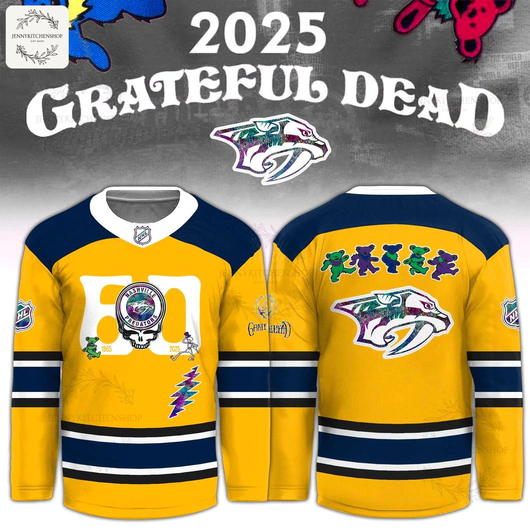 Nashville Predators Grateful Dead 60th 2025 Limited Hockey Jersey