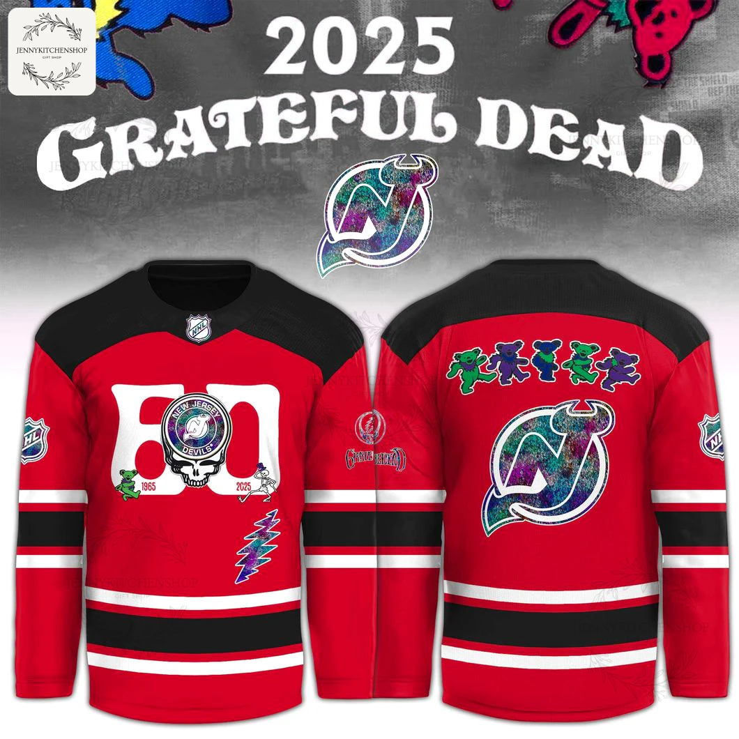 New Jersey Devils Grateful Dead 60th 2025 Limited Hockey Jersey