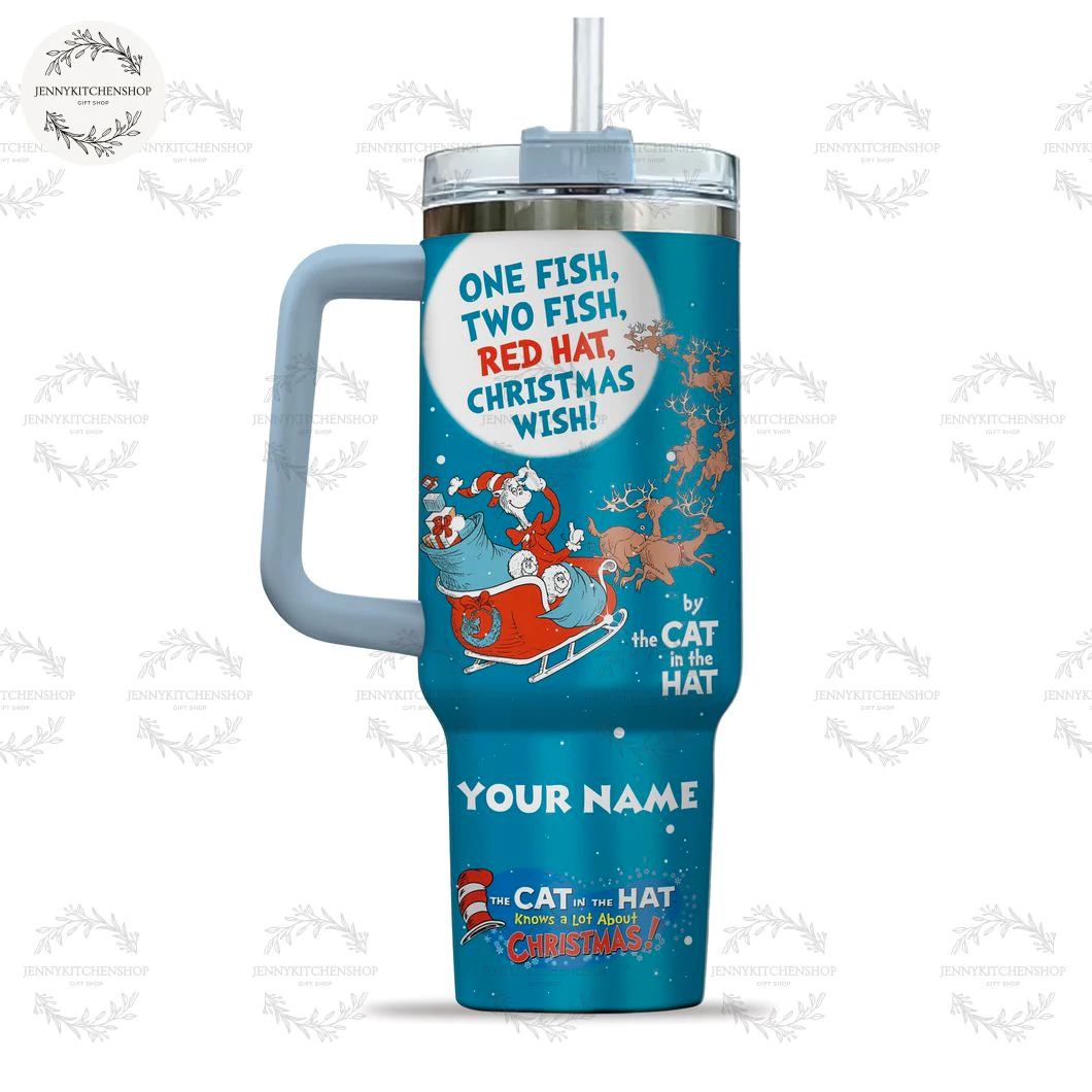 The Cat In The Hat Custom For Kid Name Tumbler