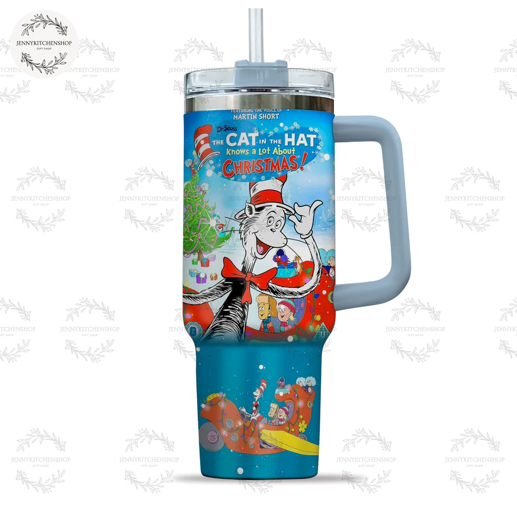 The Cat In The Hat Custom For Kid Name Tumbler