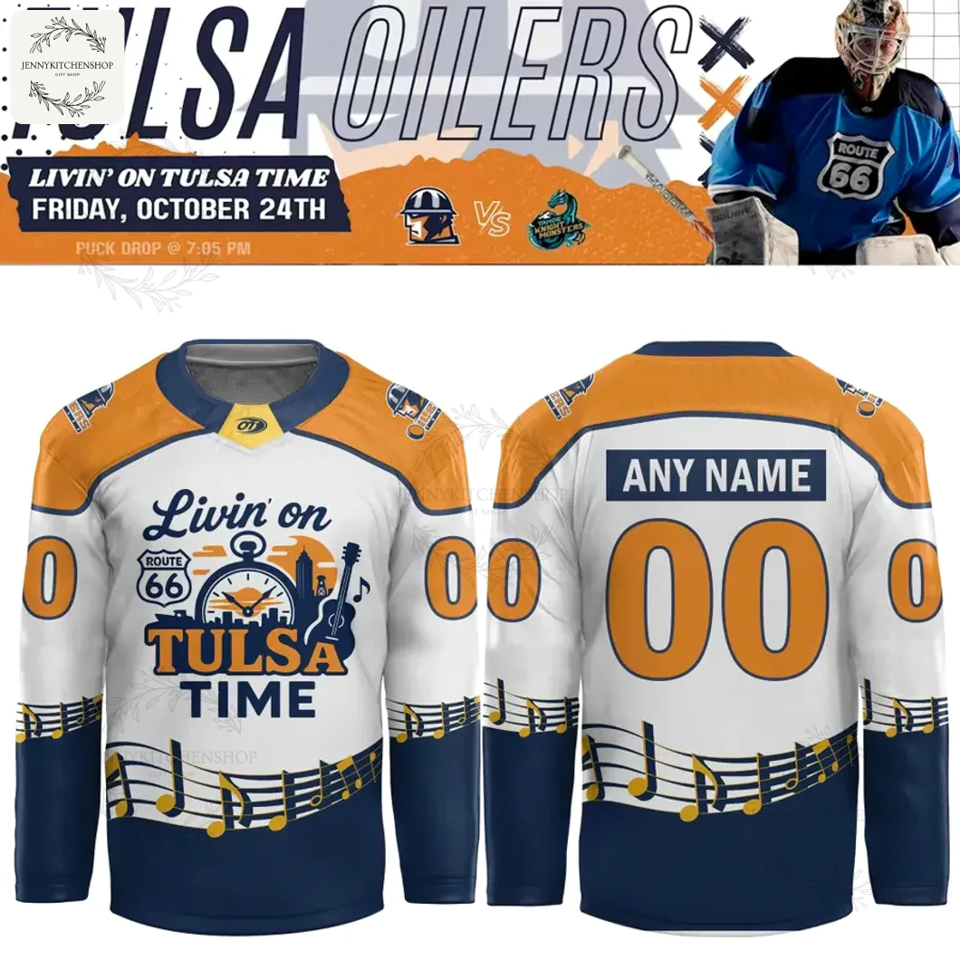 Tulsa Oilers Livin on Tulsa Time 2025 Hockey Jersey