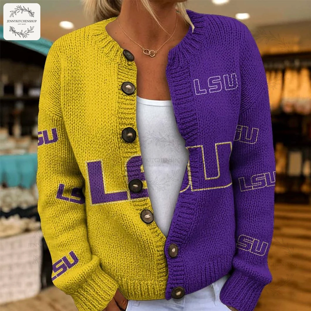 Women's LSU Tigers Limited Cardigan Sweater