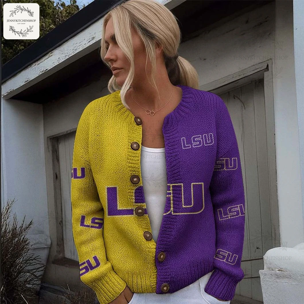 Women's LSU Tigers Limited Cardigan Sweater