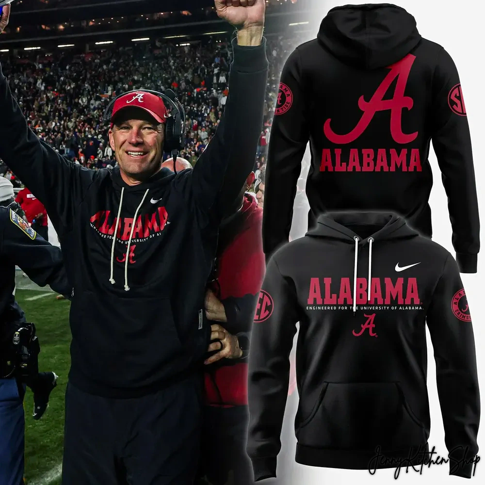 Alabama Crimson Tide Football x Coach Kalen DeBoer Black 2025 Hoodie