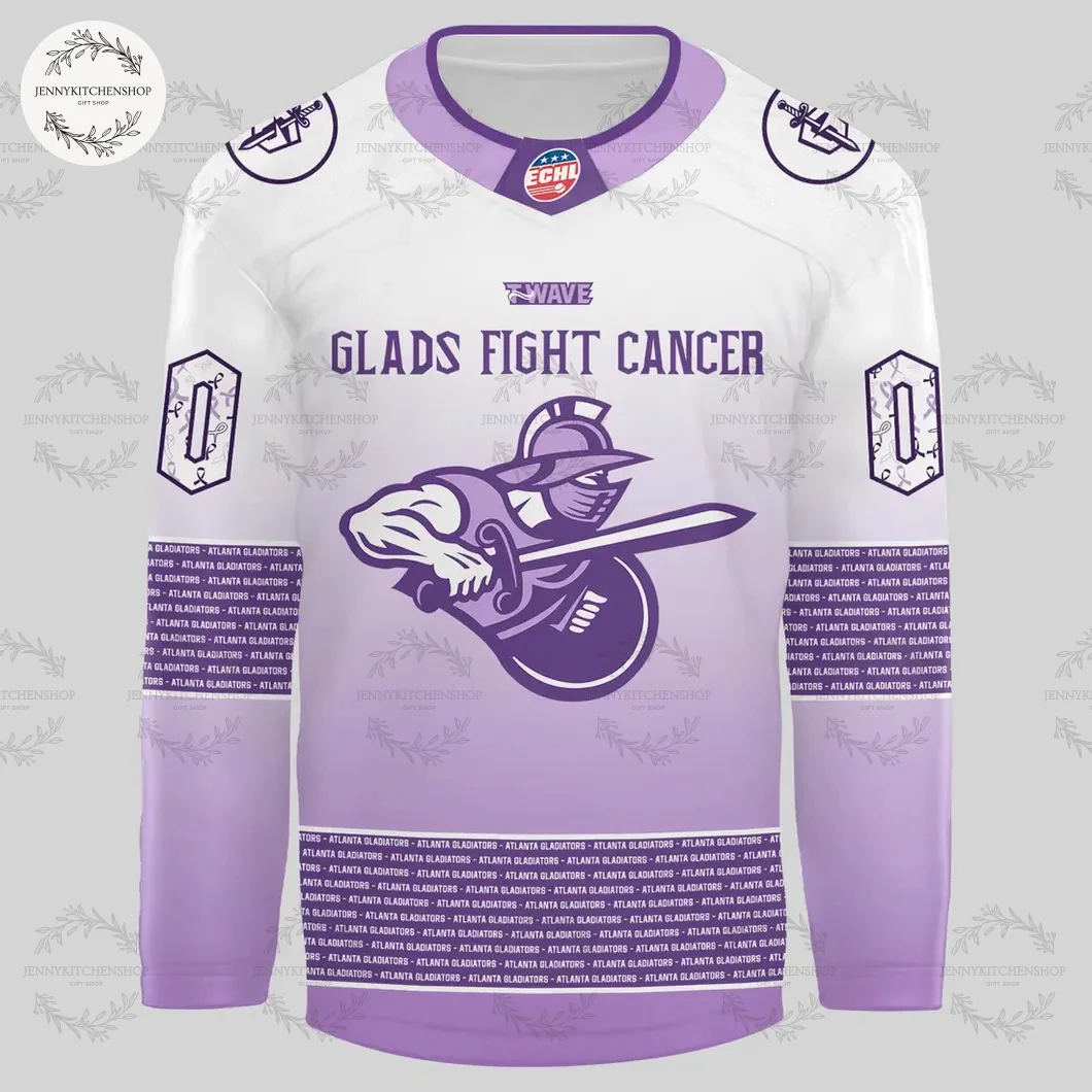 Atlanta Gladiators ''Glads Fight Cancer'' 2025 Hockey Jersey