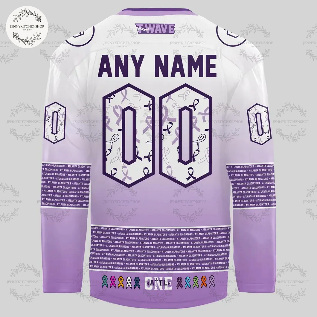 Atlanta Gladiators ''Glads Fight Cancer'' 2025 Hockey Jersey