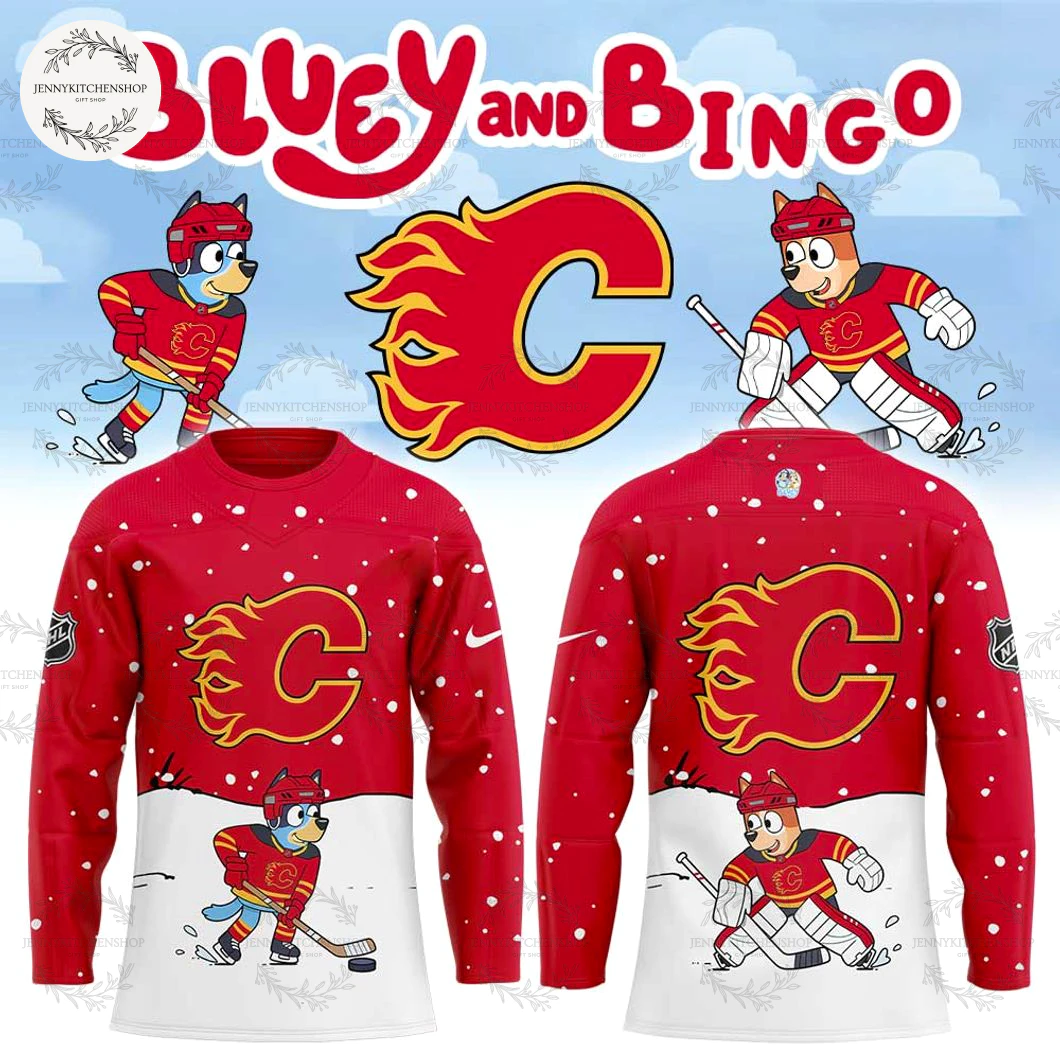 Calgary Flames 2025 Bluey And Bingo New Jersey