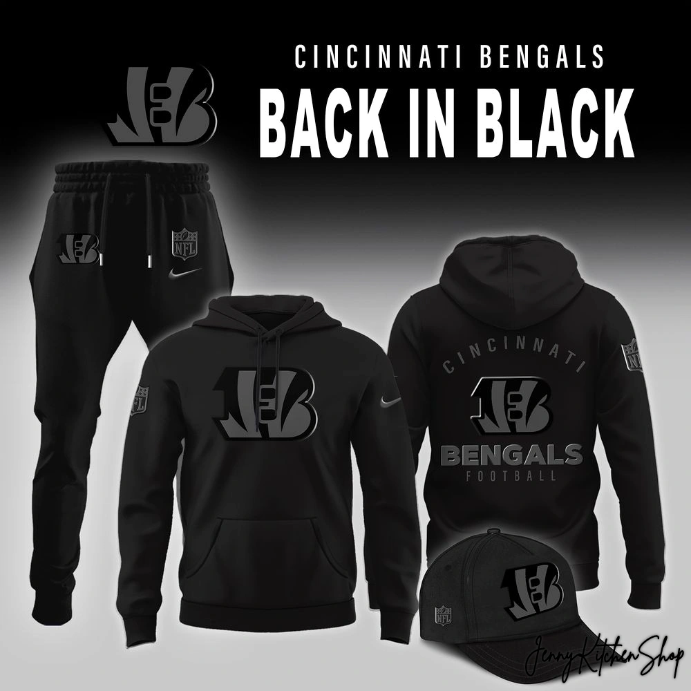 Cincinnati Bengals Back In Black 2025 Limited Collection Hoodie