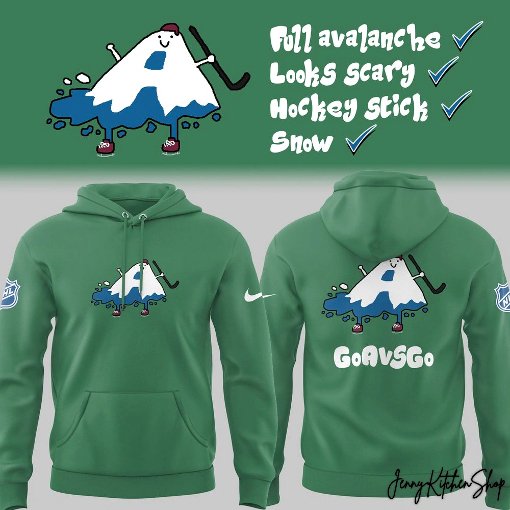 Colorado Avalanche Hockey Stick Snow 2025 Hoodie