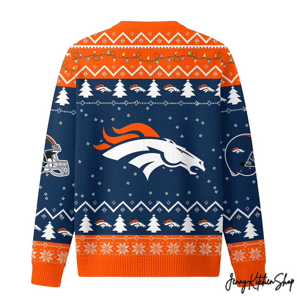 Denver Broncos Christmas Cozy Cardigan Sweater